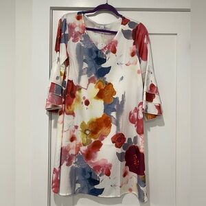 Unworn White Watercolor Dress - Size M